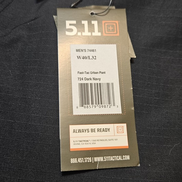5.11 Tactical Mens Straight Fit FastTac Urban Black Ripstop 74461 Men's Sz 40x32 - Picture 4 of 7